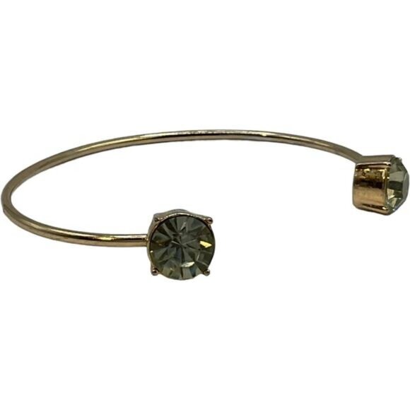 SugarFix Silver-Tone Faceted Crystal Rhinestone Open Cuff Bracelet - Picture 3 of 5